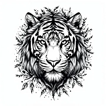 tmp3idhuhee.webp Tatouage Tigre Réaliste Noir Contours