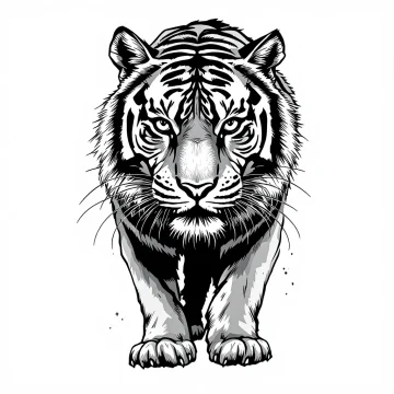 tmp3j93jgwl.webp Tatouage Tigre Traditionnel en Noir et Gris