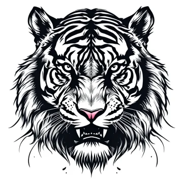 tmp3y_rdq6a.webp Tatouage Tigre Traditionnel Noir & Gris