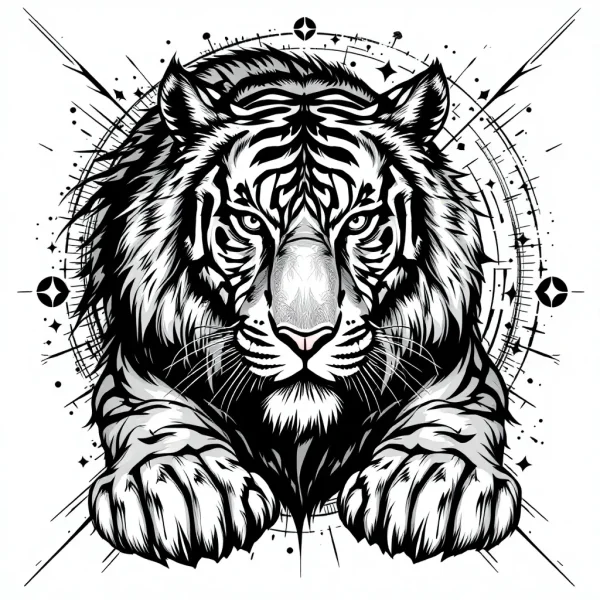 tmp62n51dsq.webp Tatouage Tigre Classique Noir & Gris