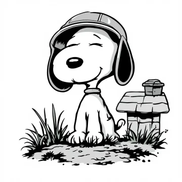 snoopy Tatouage Snoopy Noir & Gris