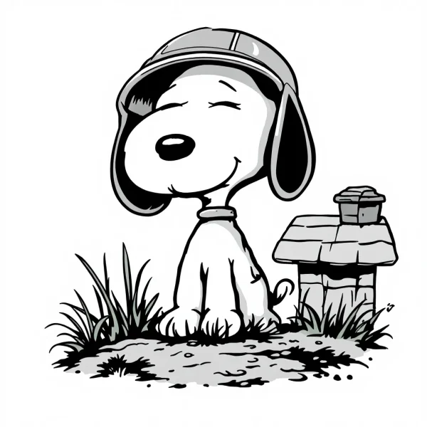 snoopy Tatouage Snoopy Noir & Gris