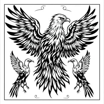 tmpamo0wnld.webp Tatouage Oiseaux Trad Americain Noir