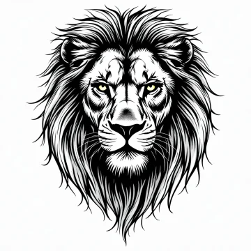 tmpbyq231gg.webp Tatouage Lion Majestueux Traditionnel