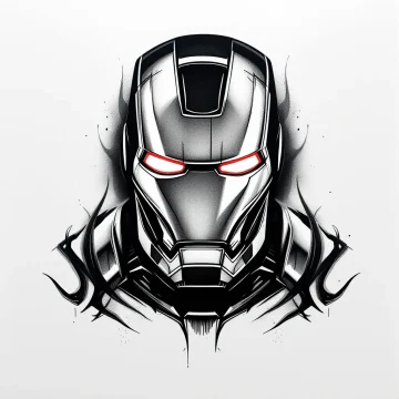 tmpecp9s2oq.webp Tatouage Iron Man Traditionnel Noir-Gris