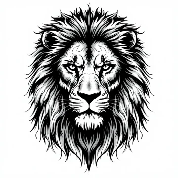 tmpenojn_g8.webp Tatouage Lion Américain Noir & Gris