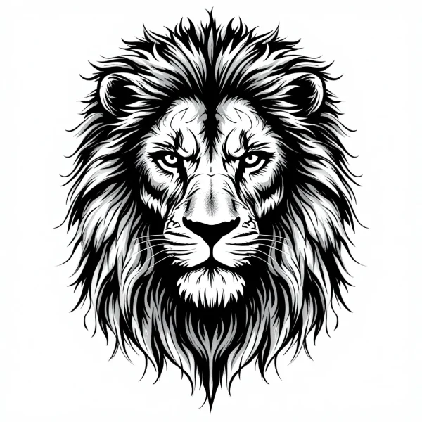 tmpenojn_g8.webp Tatouage Lion Américain Noir & Gris