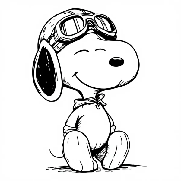 Tatouage Snoopy aviateur noir