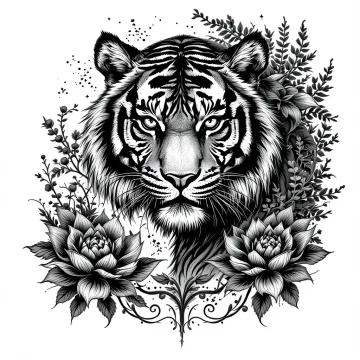 tmpiiwn9vgk.webp Tatouage Tigre Américain Noir et Gris