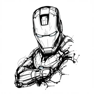 tmpsjvdplxy.webp Tatouage Iron Man Américain Noir&Gris