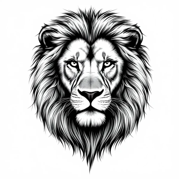 tmputorlwqh.webp Tatouage Lion Réaliste Noir & Gris