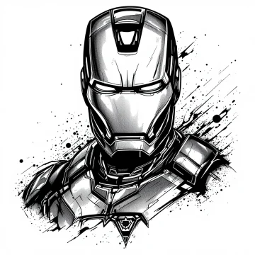 tmpxog5bsa1.webp Tatouage Iron Man Traditionnel Noir-Gris