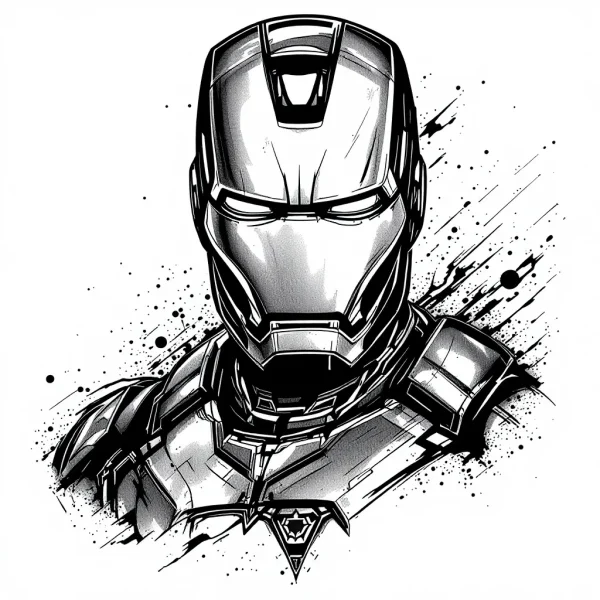 tmpxog5bsa1.webp Tatouage Iron Man Traditionnel Noir-Gris